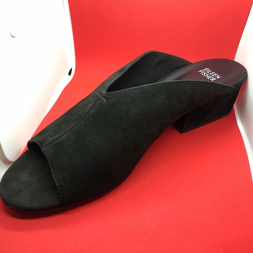 Eileen Fisher Nubuck Suede Leather Katniss Slides